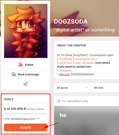 to pay any mount, you need to click "donate button" on left side
