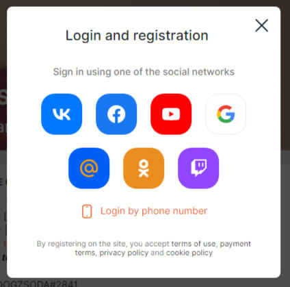 Next you need log in to social media account